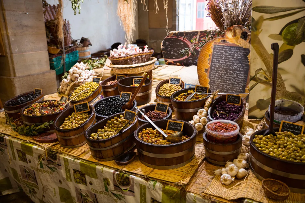 Verse marktproducten in Provence