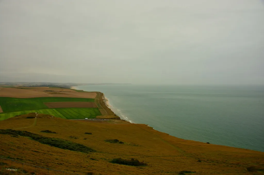 Beautiful view of the Cap Blanc-Nez, France on a rainy day