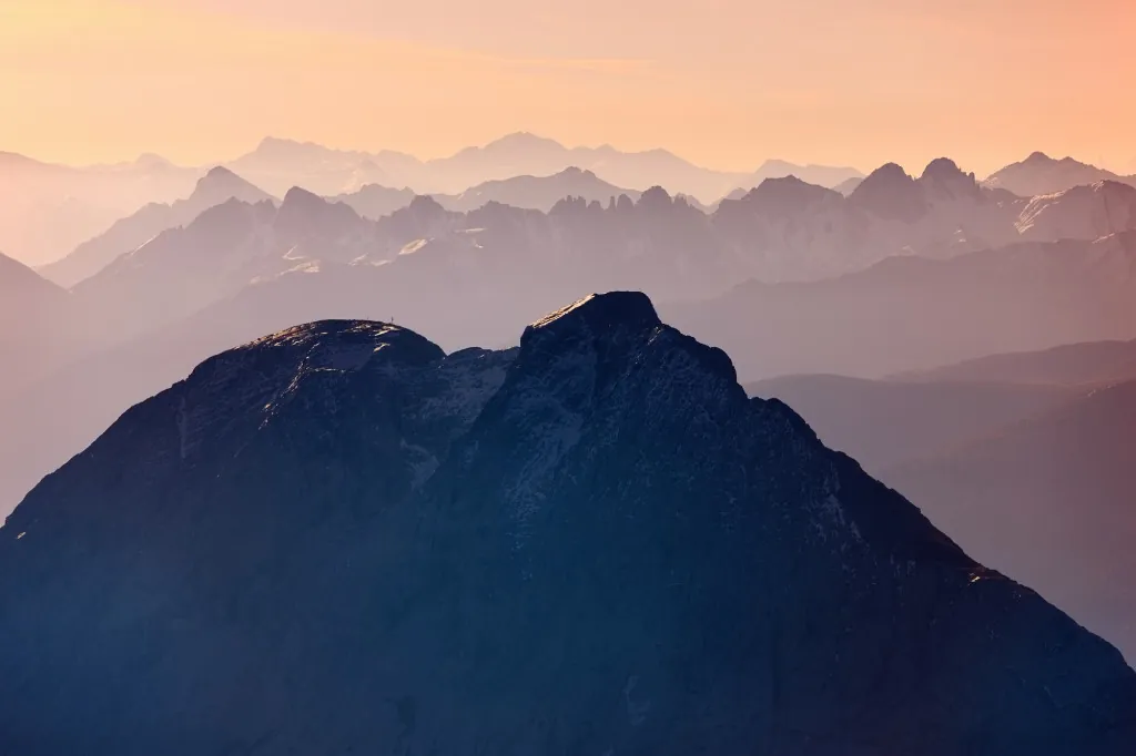 Uitzicht vanaf de Zugspitze in Zuid-Duitsland