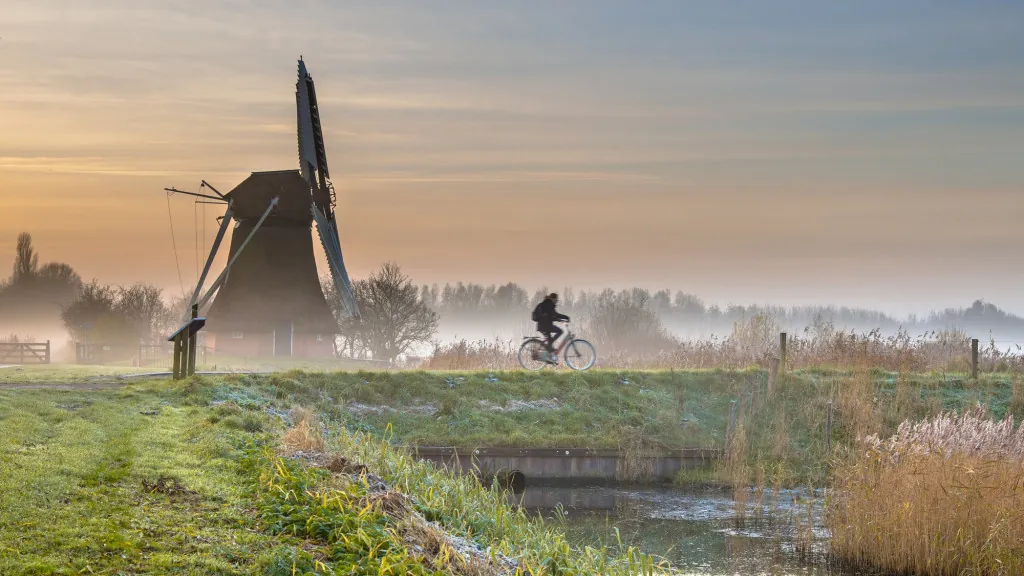 Westkustfietsroute door de polders