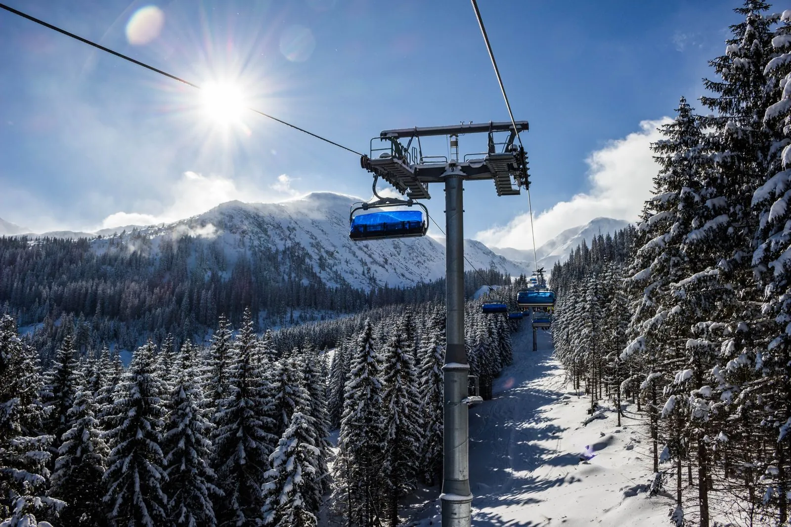 Skiën in de buurt van het Lipnomeer