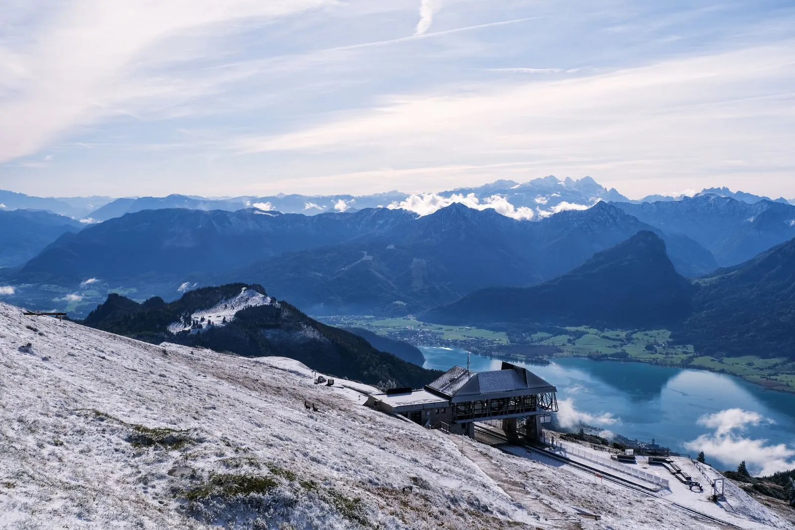 Met de kabelbaan naar de top van Schafberg