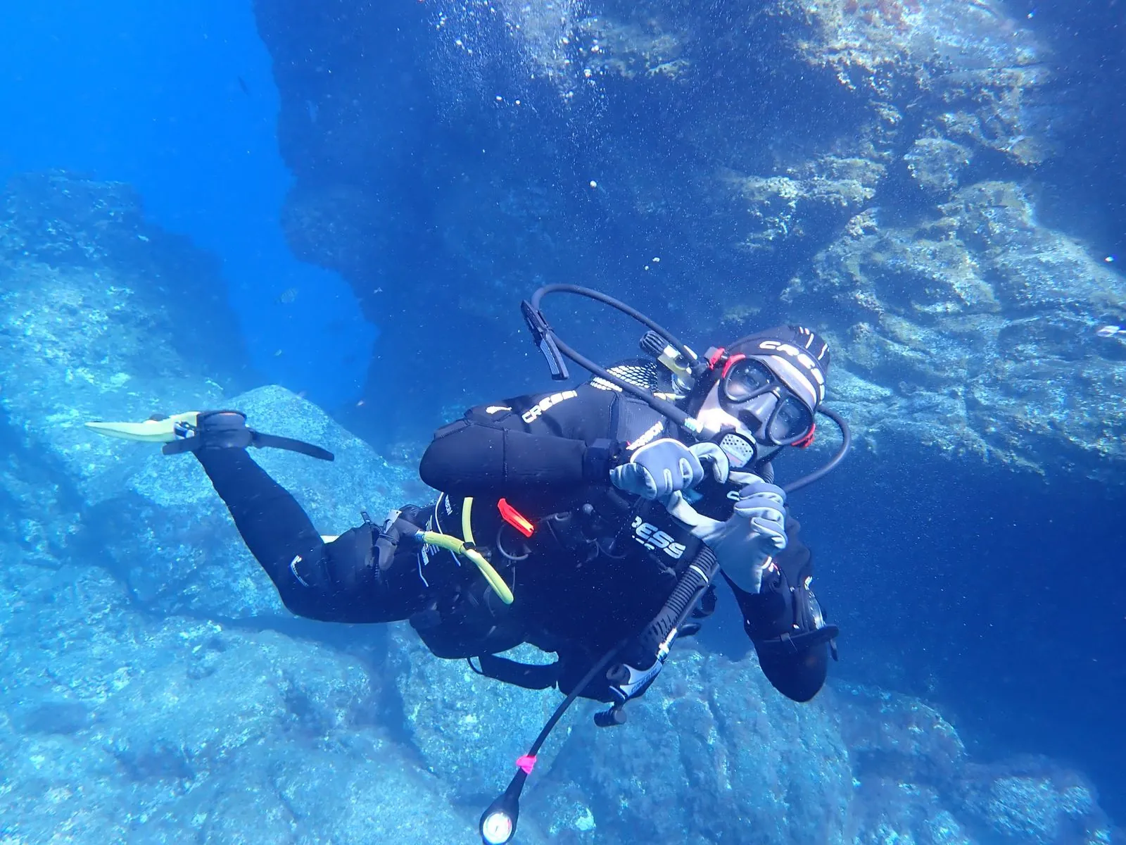 Duiken in het helderblauwe water van Gran Canaria