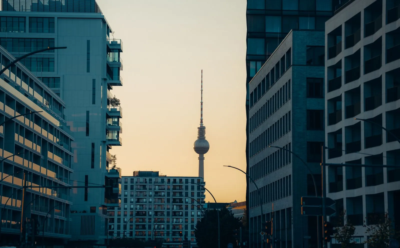 Het uitzicht vanaf de televisietoren in Alexanderplatz