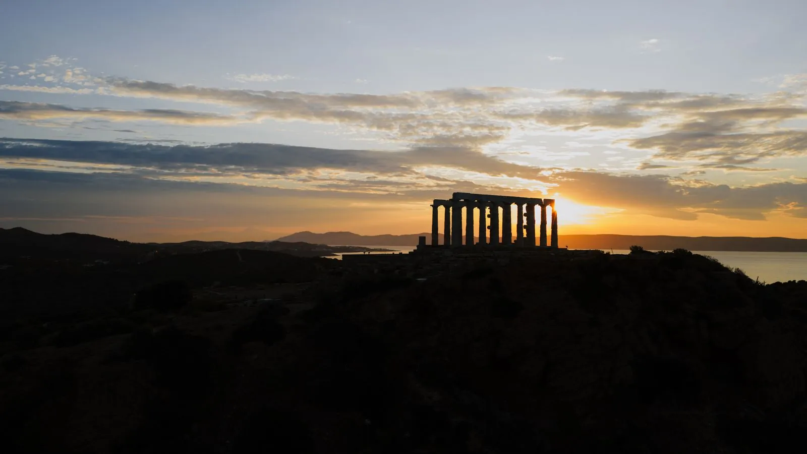 Bekijk de zonsondergang vanaf de Tempel van Poseidon