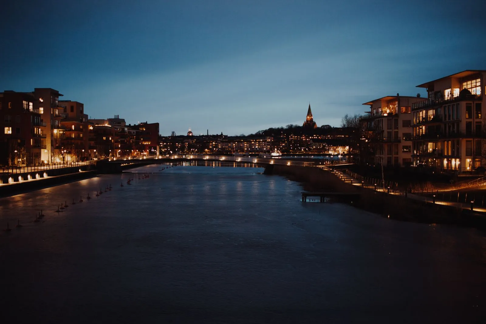 Fietsen over de bruggen van Södermalm